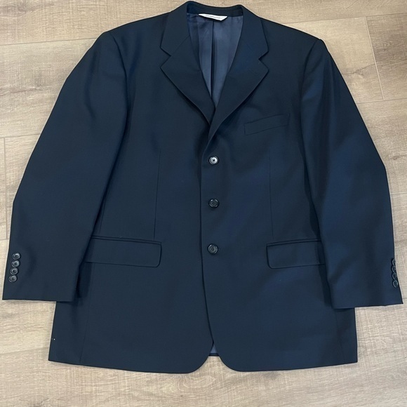 Pronto Uomo 46S Dark Jacket 100% Worsted Wool Blazer‎ Sport Coat Italy 3 Button - Picture 12 of 16